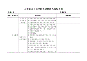 工贸企业有限空间检查表参考模板范本.doc