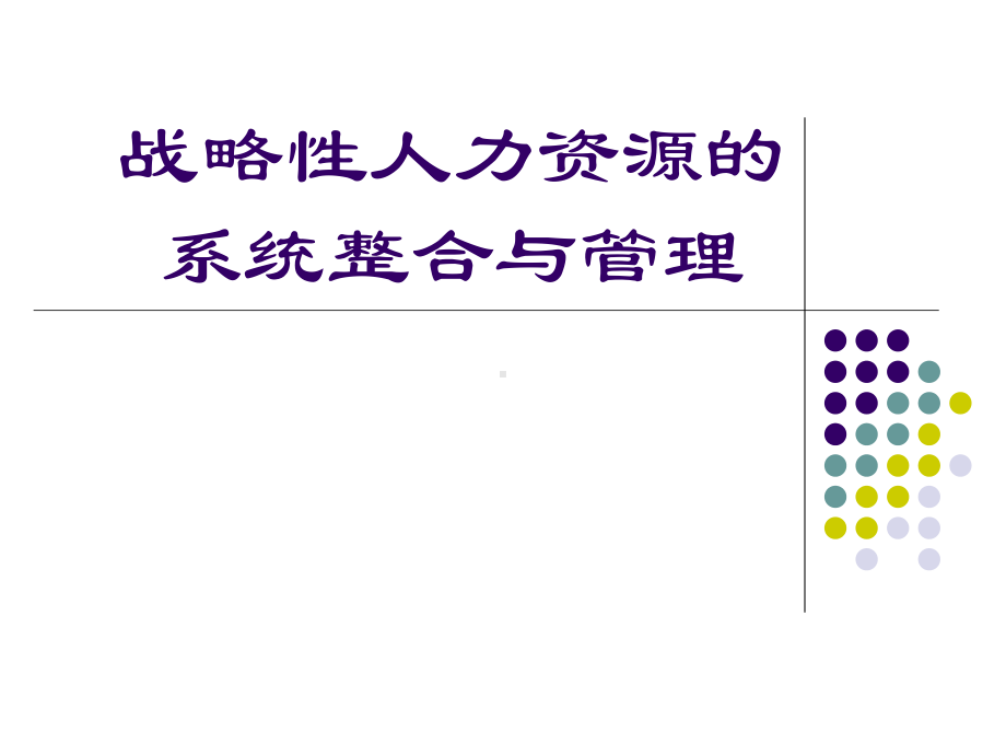 战略性人力资源的系统整合与管理课件.ppt_第1页