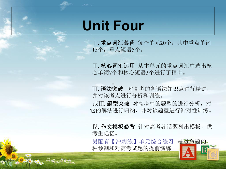 新课标英语艺考生文化课冲刺课件：Unit4(共29张).ppt-(课件无音视频)_第1页