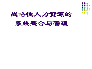 战略性人力资源的系统整合和管理(-121张)课件.ppt