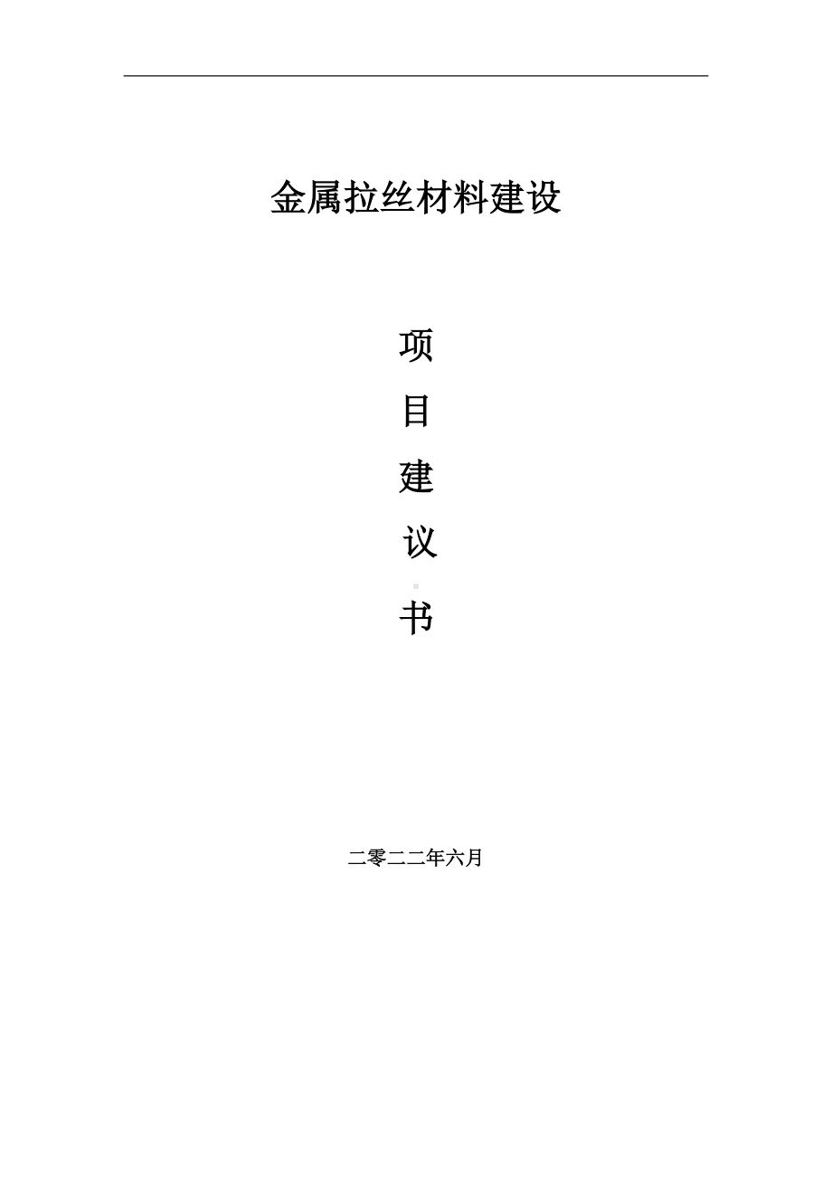 金属拉丝材料项目建议书（写作模板）.doc_第1页