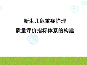 新生儿危重症护理质量评价指标体系的构建医学课件.ppt