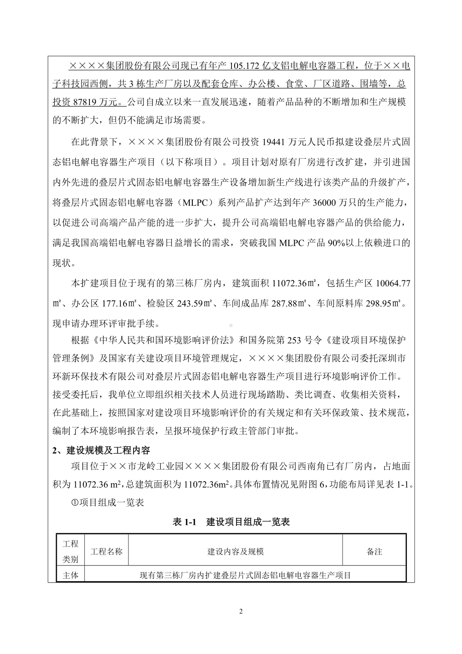 叠层片式固态铝电解电容器生产项目建设项目环境影响报告表参考模板范本.doc_第2页