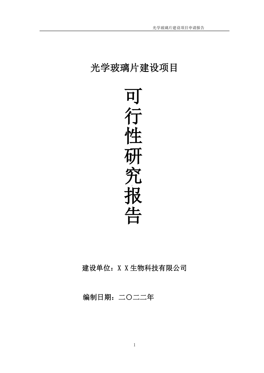 光学玻璃片项目可行性研究报告备案申请模板.doc_第1页