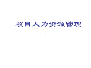 项目人力资源管理课件.ppt