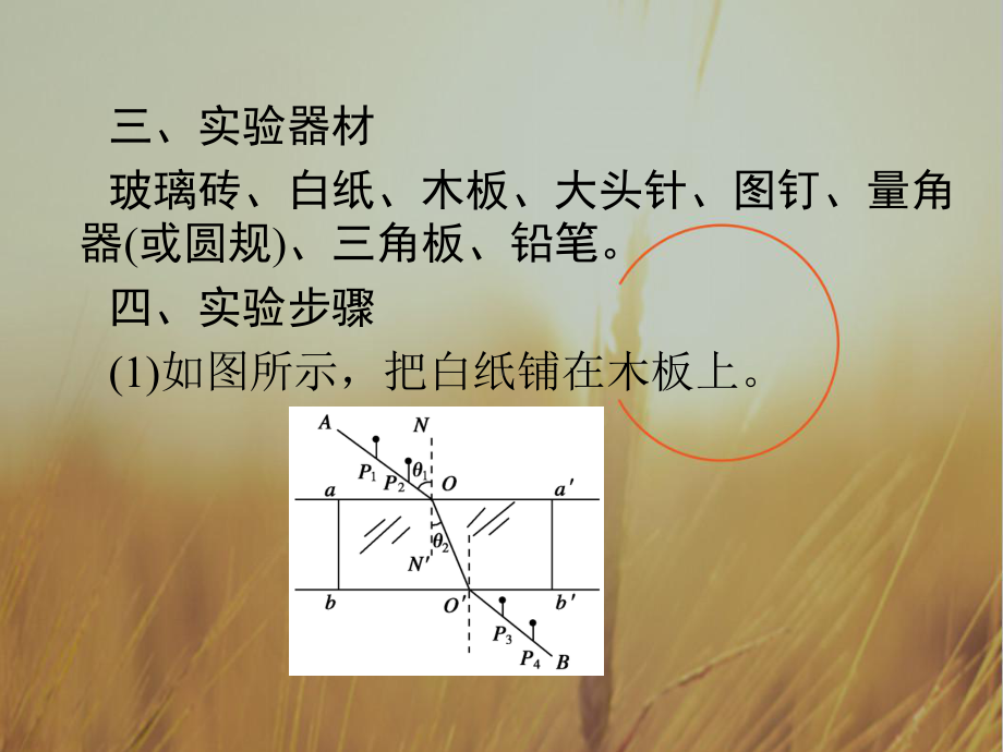 高中物理课件-测定玻璃的折射率-.ppt_第3页