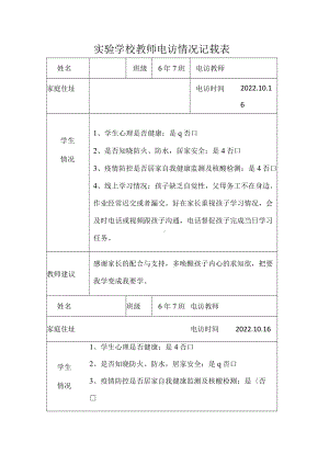 教师电访情况记载表.docx