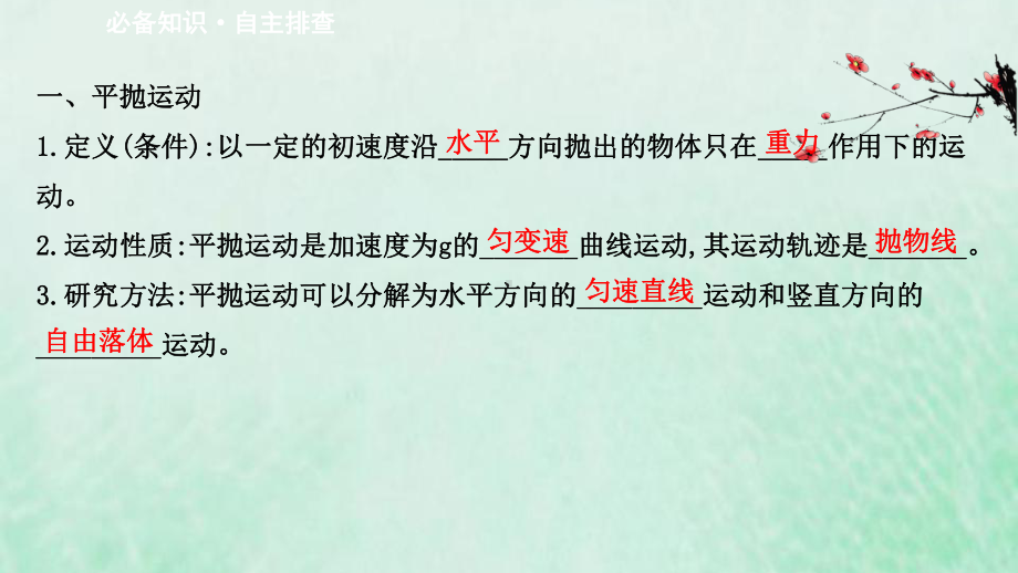 浙江专用2021高考物理二轮复习第四章曲线运动第2讲平抛运动的规律及其应用课件.ppt_第3页