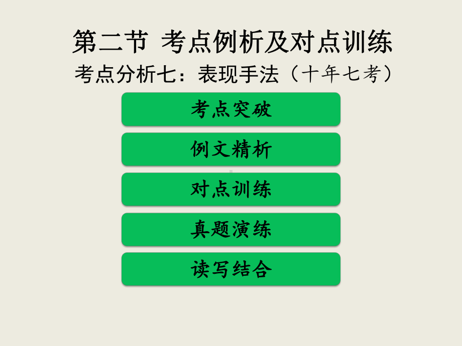 考点分析七：表现手法(十年七考)课件.ppt_第1页