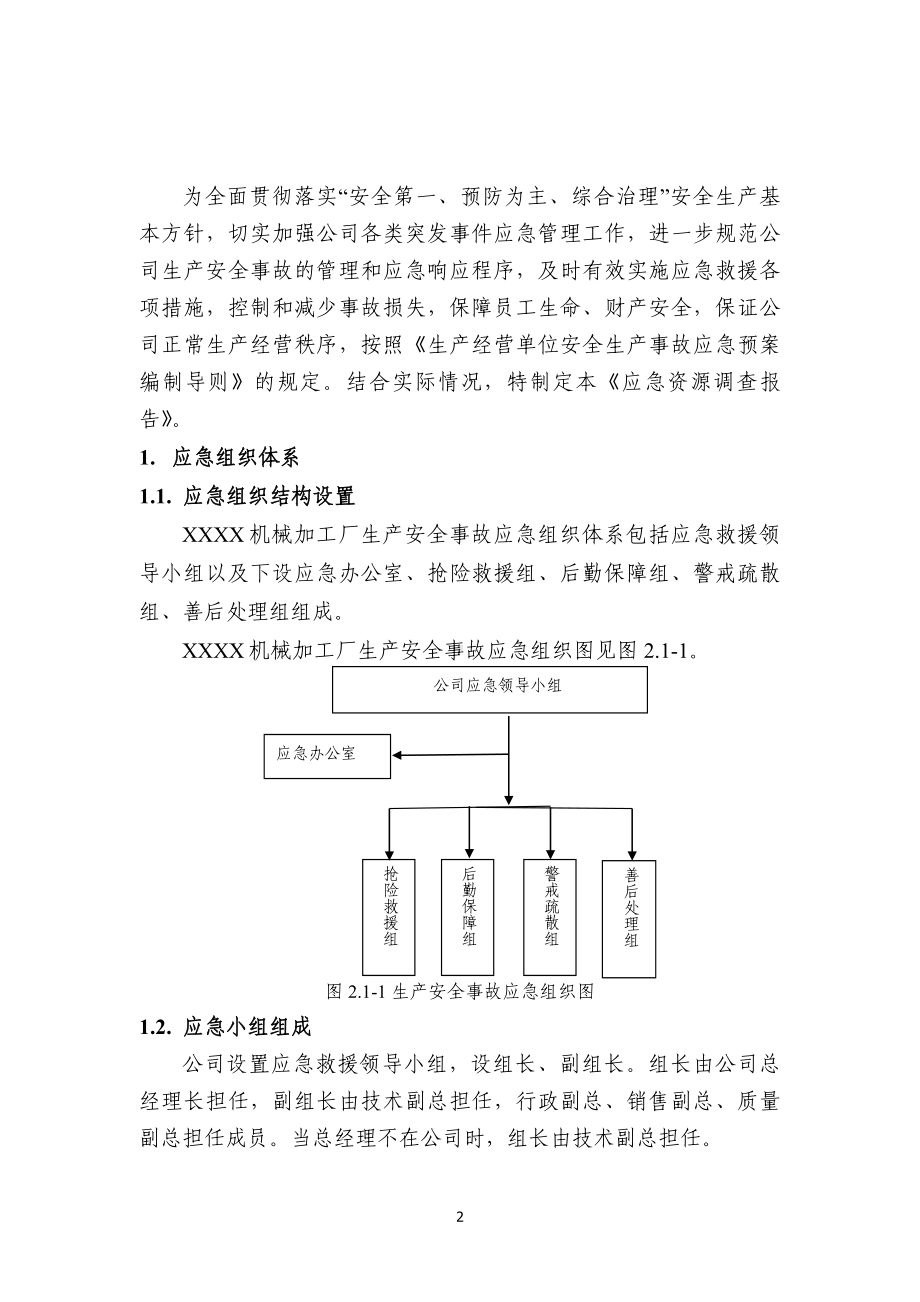 机械加工企业应急资源调查报告参考模板范本.doc_第2页