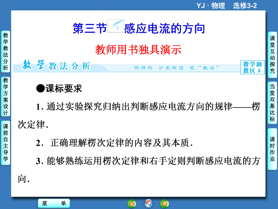 粤教版高中物理选修3-2课件-探究感应电流的方向课件2.ppt_第1页