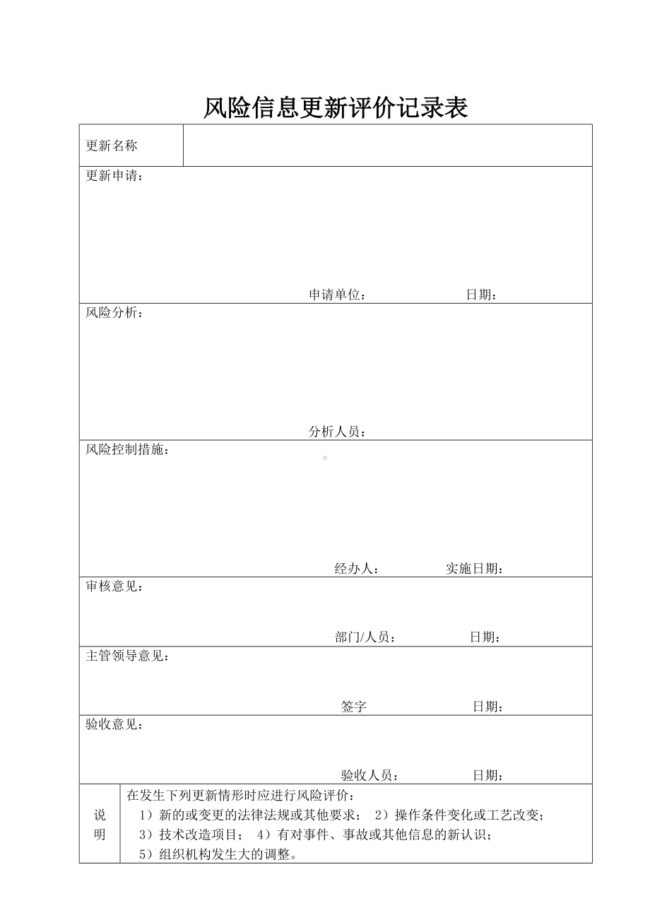 化工企业风险信息更新评价记录表参考模板范本.doc_第1页