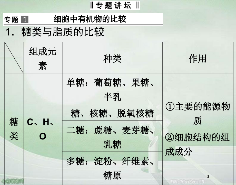 生物必修ⅰ苏教版第2章细胞的化学组成复习课件.ppt_第3页