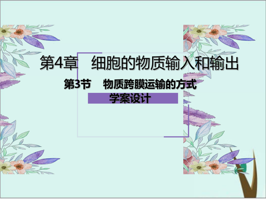 省级生物新课标骨干教师培训交流课件完美版物质跨膜运输的方式.ppt_第1页