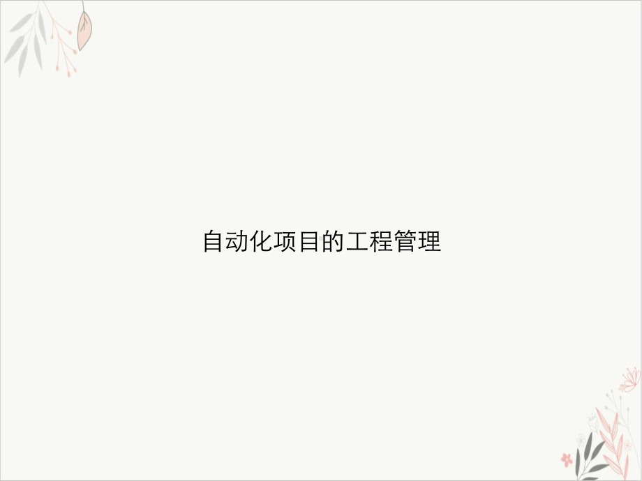 自动化项目的工程管理课件.ppt_第1页