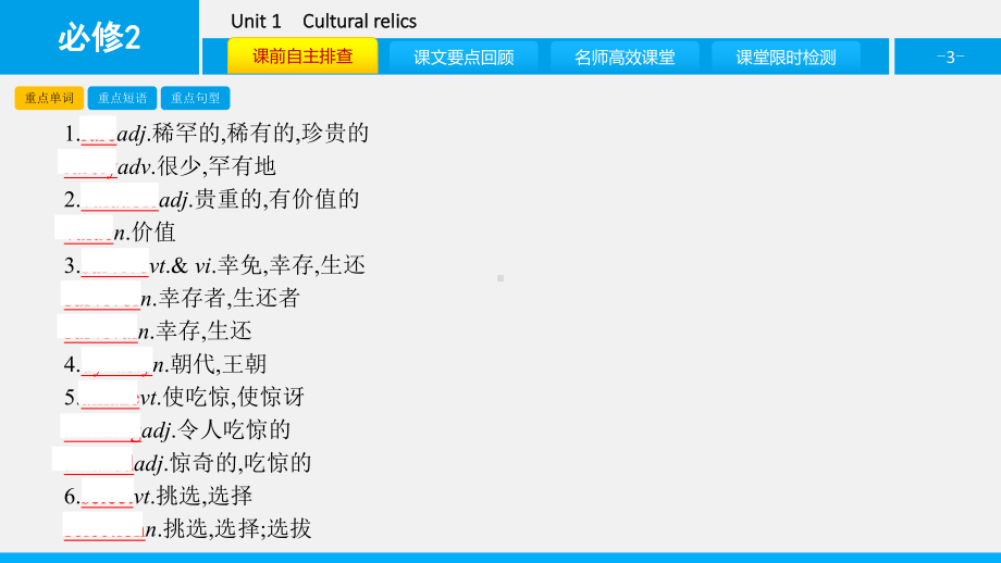 高考英语-一轮复习-教材知识梳理-Unit-1-Cultural-relics-新人教版必修2课件.ppt_第3页