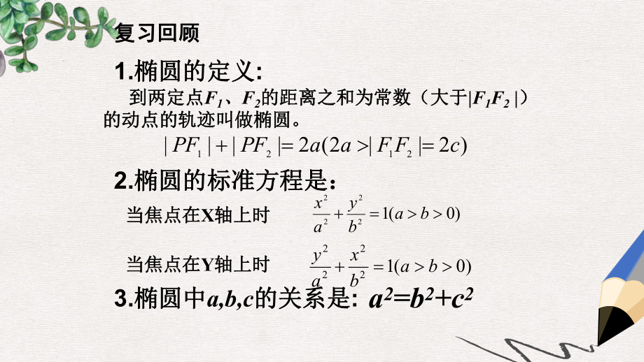 高中数学北师大版选修1-1第二章《椭圆》(第二课时)课件1.ppt_第2页