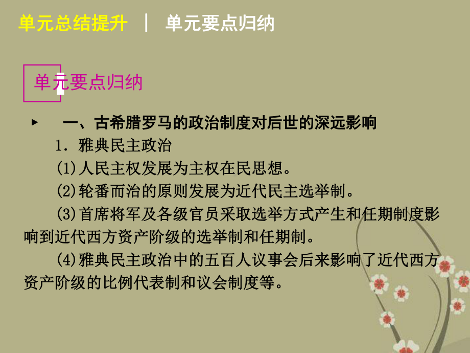 高考历史一轮复习-第二单元-古代希腊罗马的政治制度-单元总结提升课件-新人教版.ppt_第3页