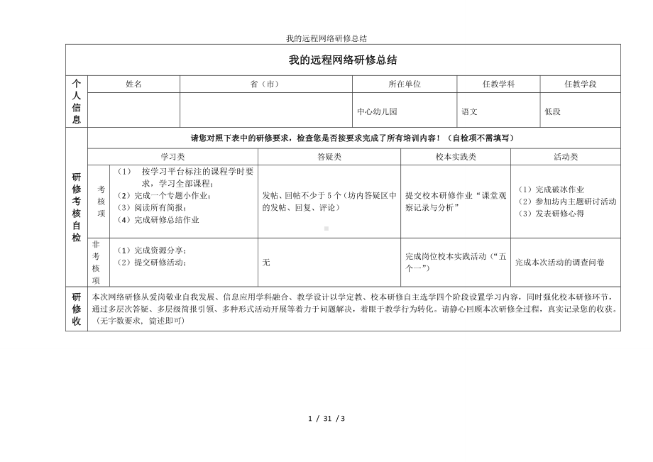 我的远程网络研修总结参考模板范本.doc_第1页