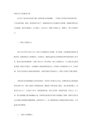 班组安全文化建设心得.docx