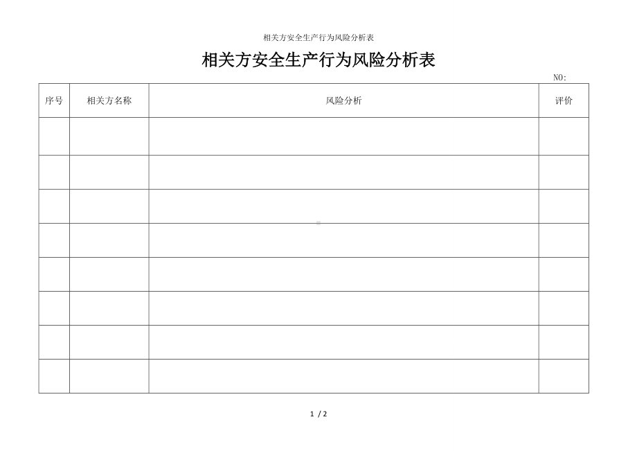 相关方安全生产行为风险分析表参考模板范本.doc_第1页