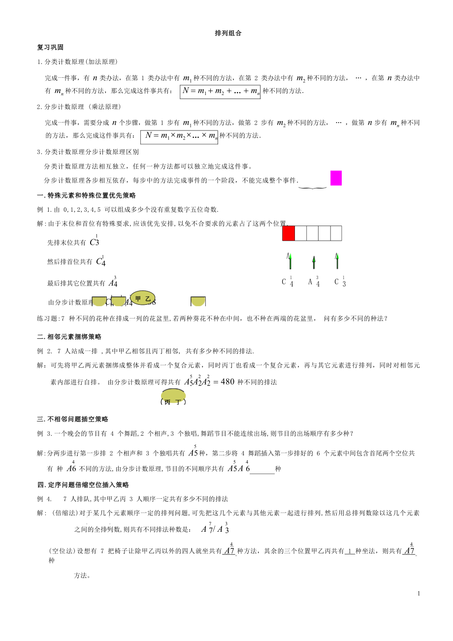 高中数学排列组合知识点（含经典例题）.docx_第1页