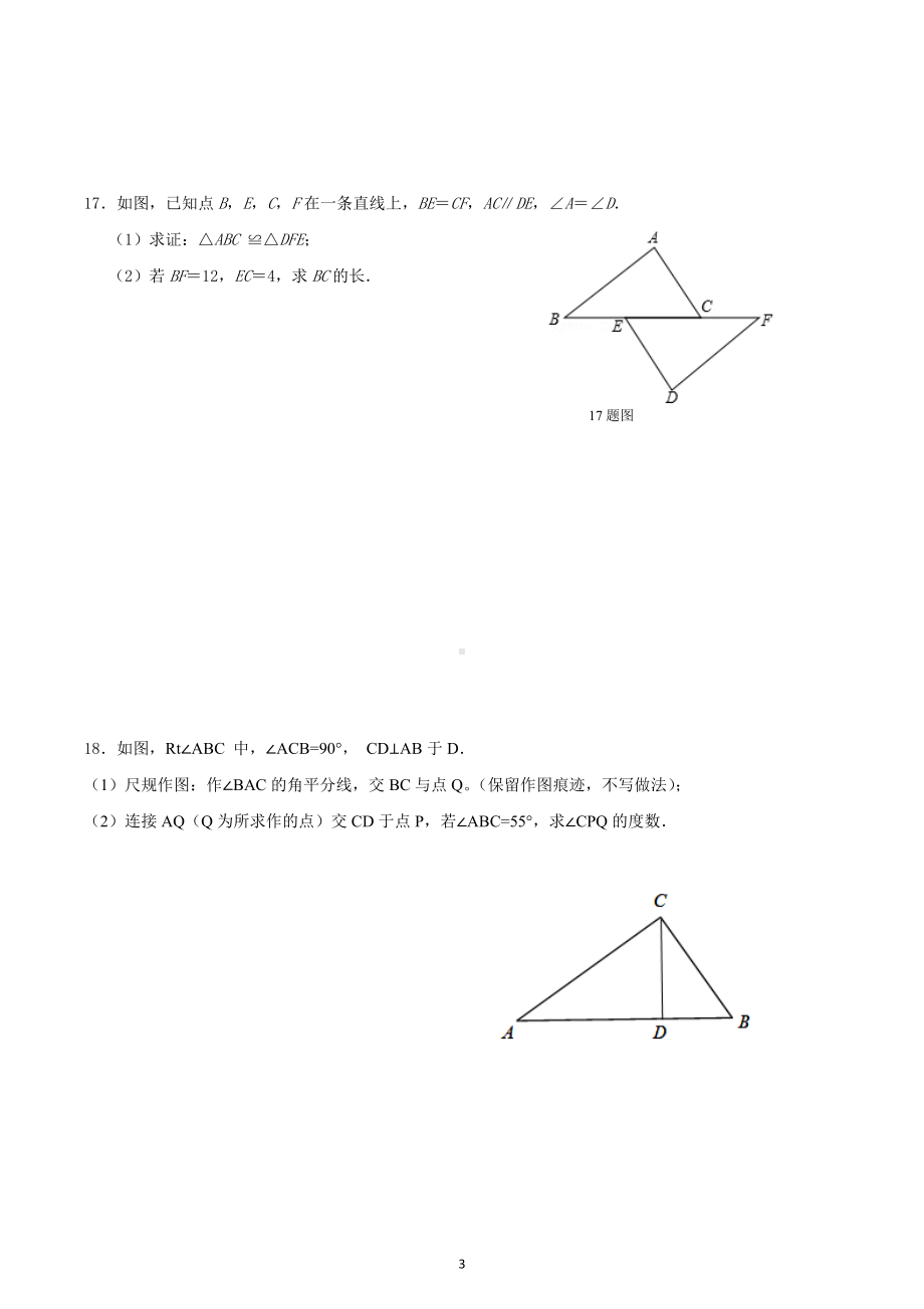 重庆市巴川初级中学校2022-2023学年上学期八年级数学半期总复习.docx_第3页