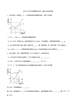 2022年中考化学真题强化训练：溶液之坐标曲线图.docx