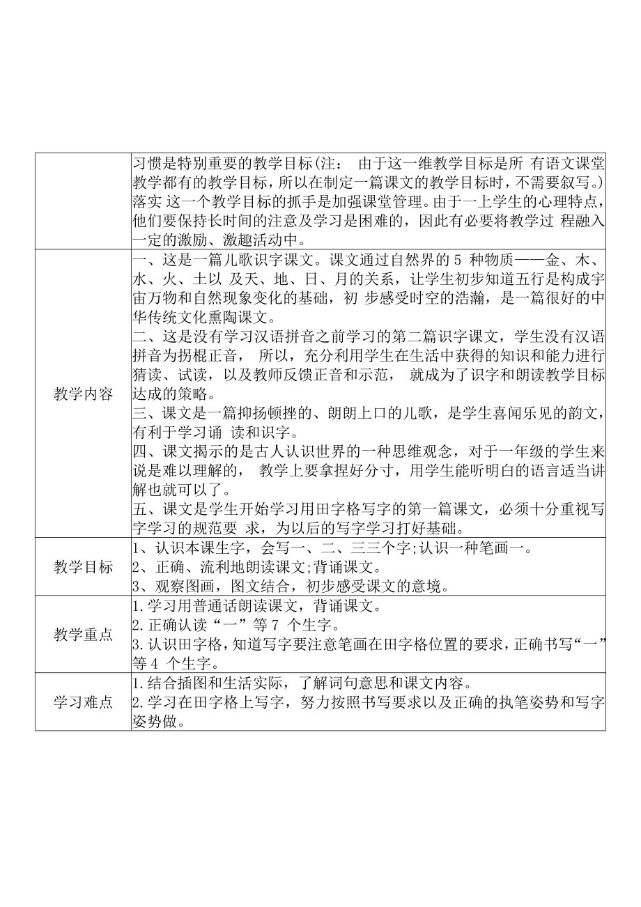 [中小学新教材优秀教案]：小学一年级语文上（识字一：2 金木水火土）-学情分析+教学过程+教学反思.pdf_第3页