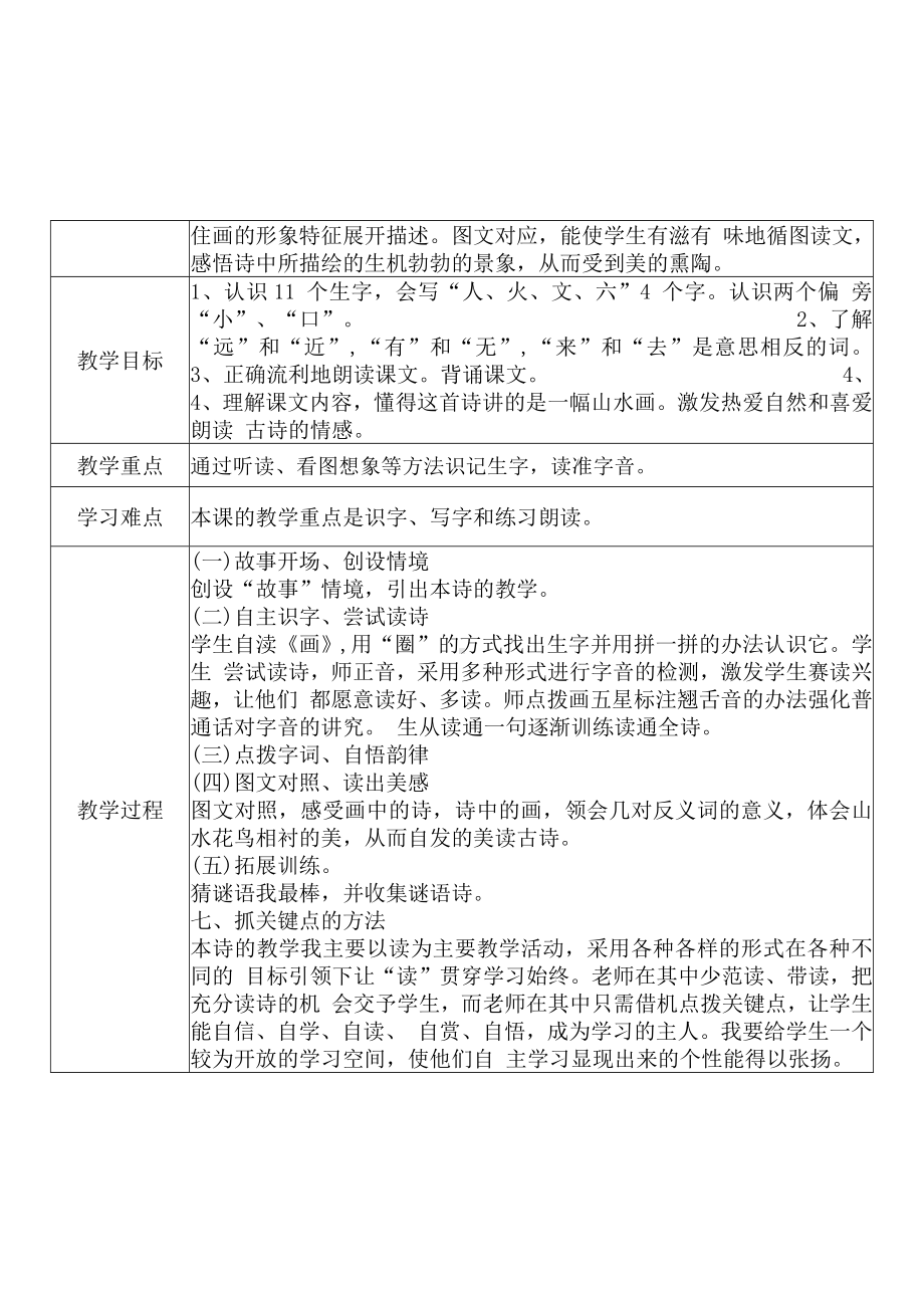 [中小学新教材优秀教案]：小学一年级语文上（识字二：6 画）-学情分析+教学过程+教学反思.docx_第3页