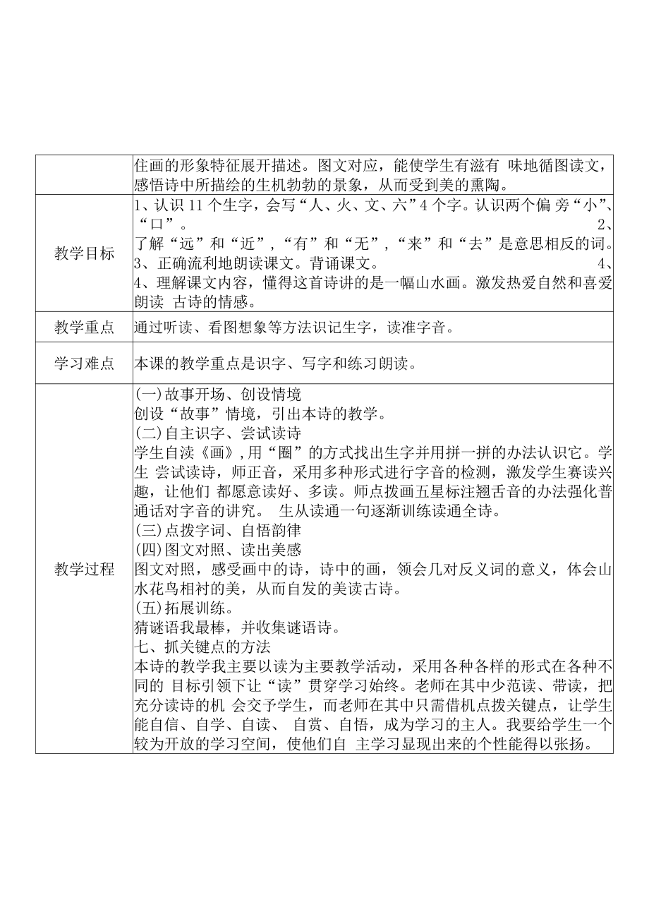 [中小学新教材优秀教案]：小学一年级语文上（识字二：6 画）-学情分析+教学过程+教学反思.pdf_第3页