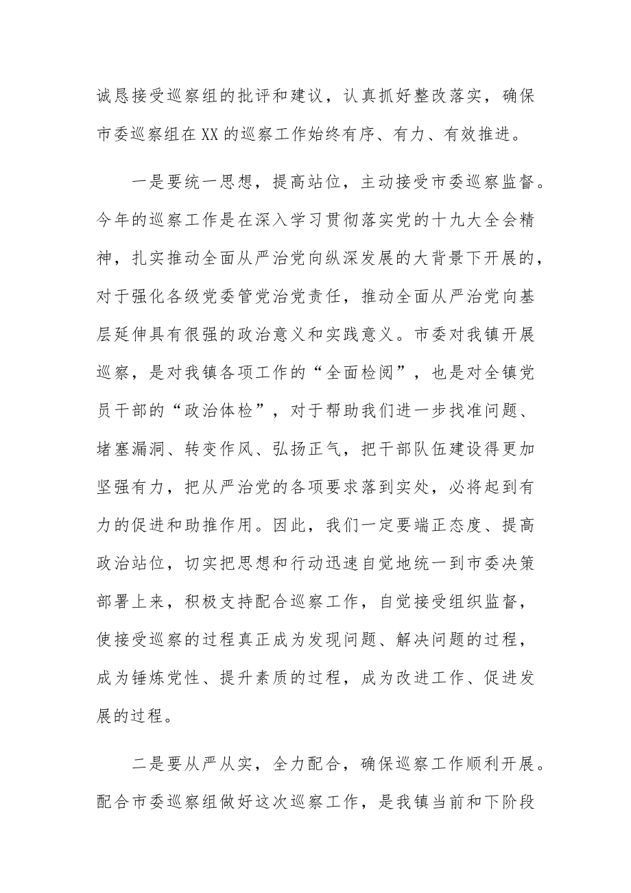 被巡察单位表态发言材料三篇供参考.docx_第2页