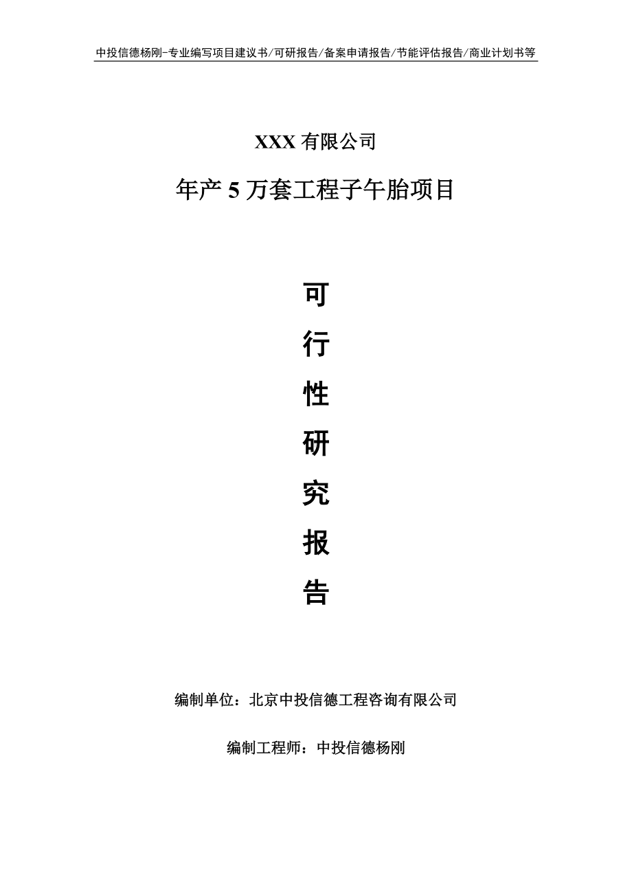 年产5万套工程子午胎项目可行性研究报告建议书.doc_第1页