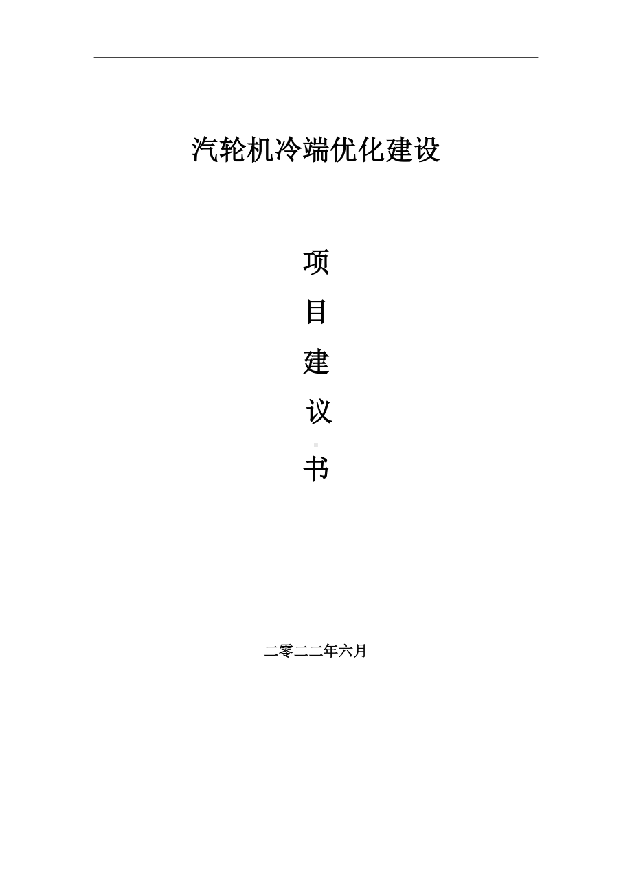 汽轮机冷端优化项目建议书（写作模板）.doc_第1页