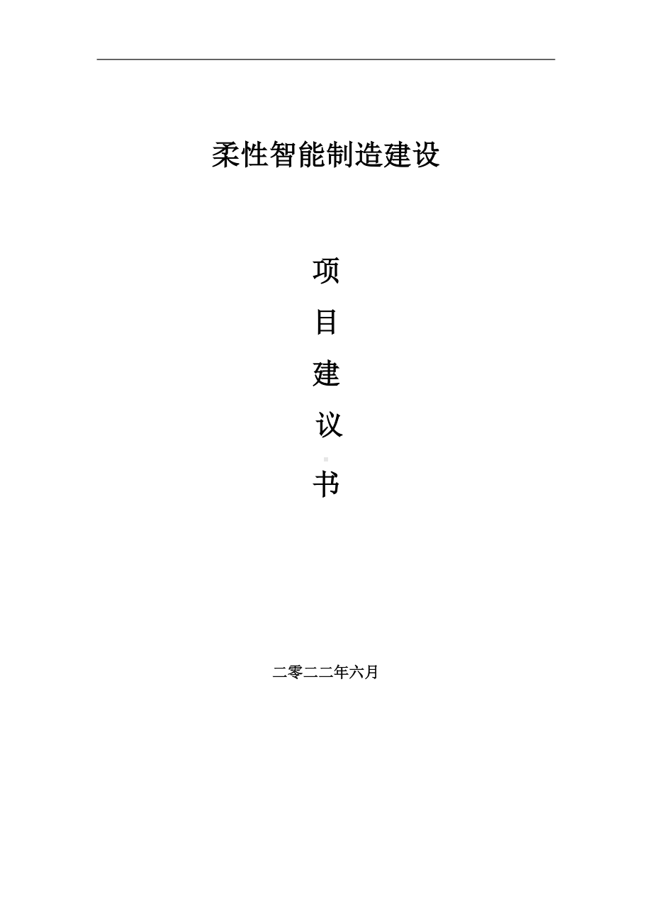 柔性智能制造项目建议书（写作模板）.doc_第1页