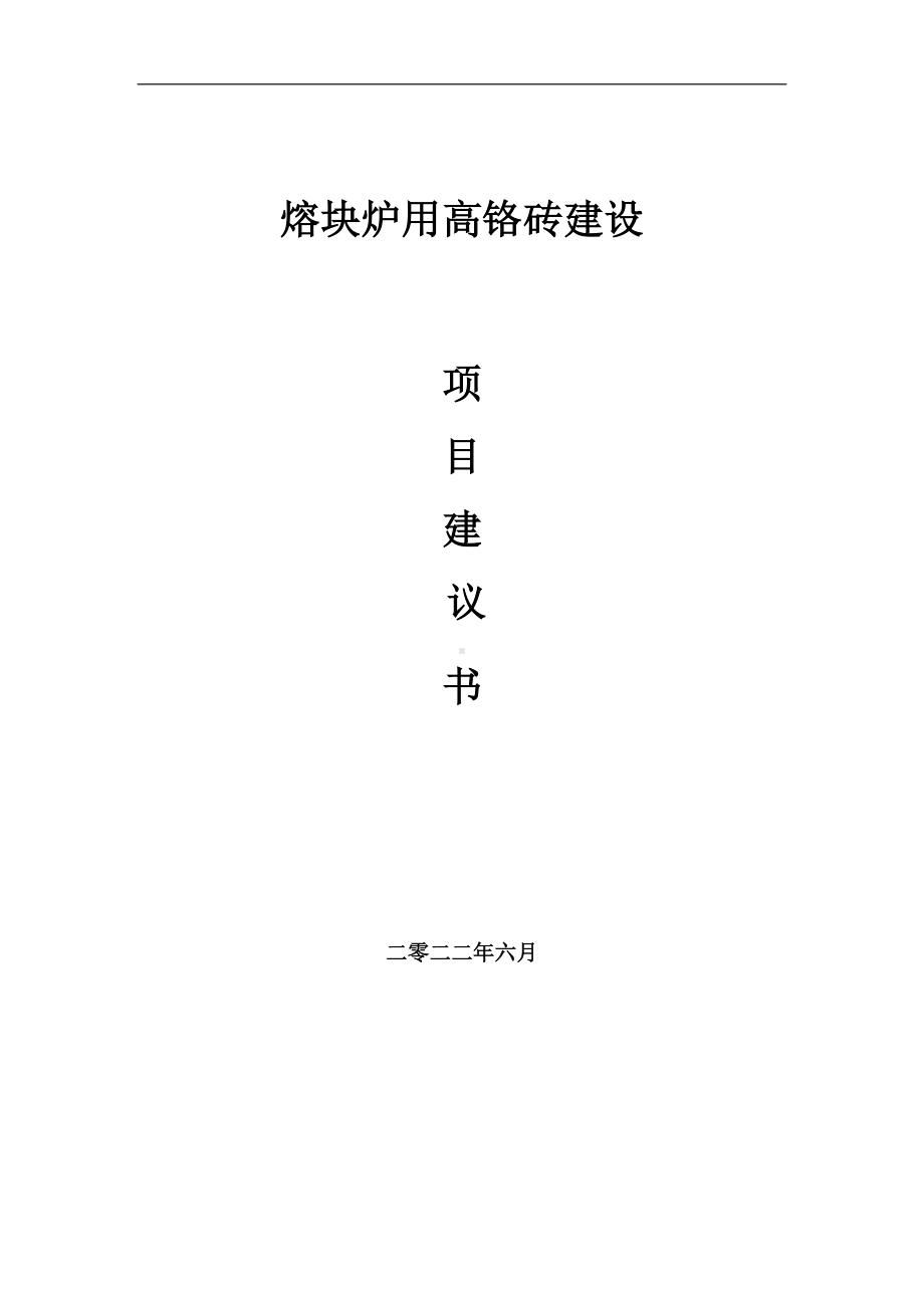 熔块炉用高铬砖项目建议书（写作模板）.doc_第1页