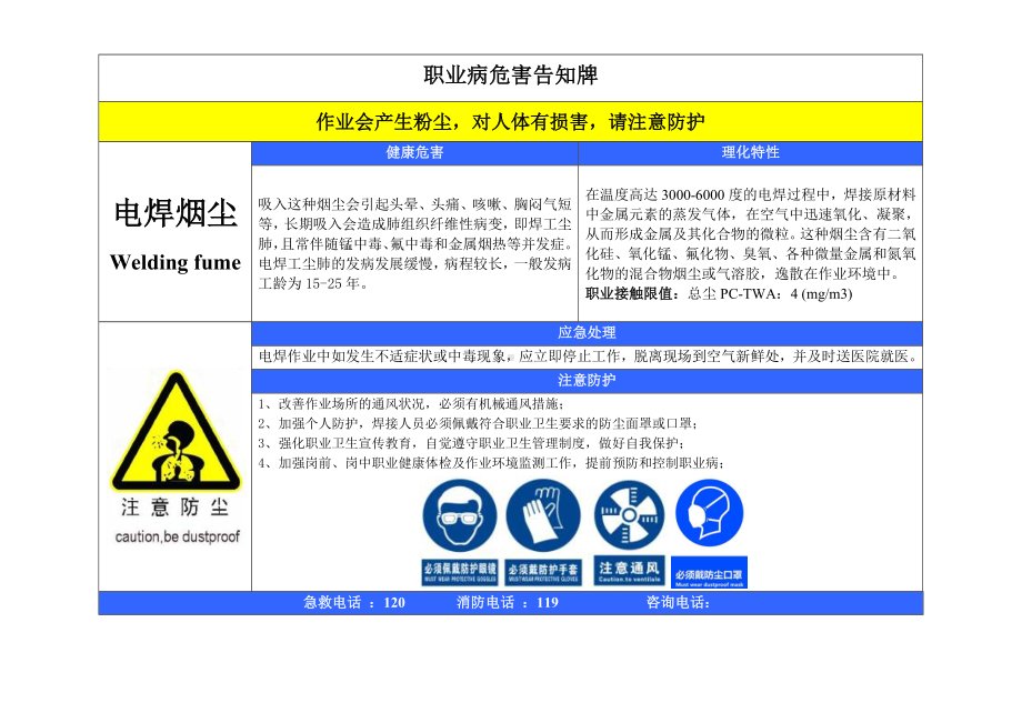 企业职业危害告知卡汇编范本参考模板范本.doc_第3页