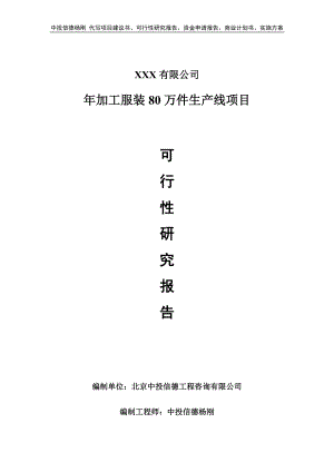 年加工服装80万件生产线可行性研究报告申请备案立项.doc