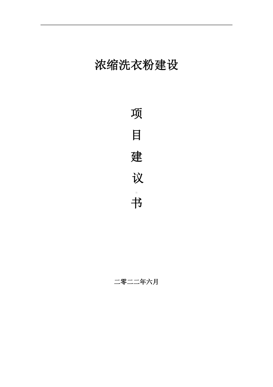 浓缩洗衣粉项目建议书（写作模板）.doc_第1页