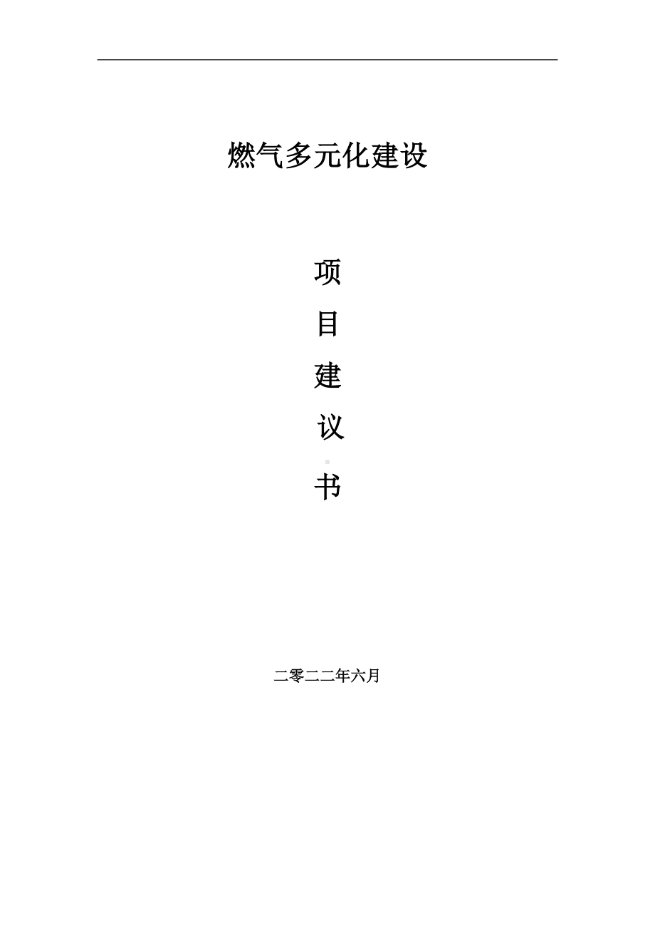 燃气多元化项目建议书（写作模板）.doc_第1页