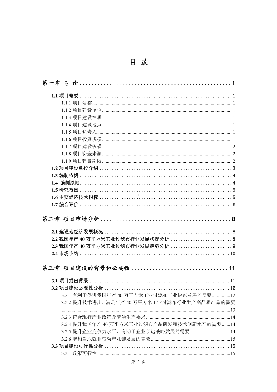 年产40万平方米工业过滤布可行性研究报告建议书.doc_第2页