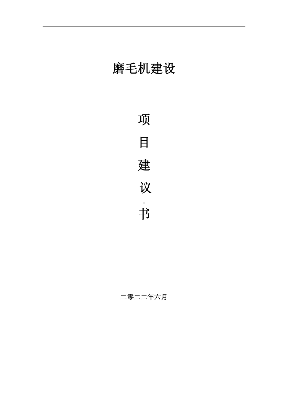 磨毛机项目建议书（写作模板）.doc_第1页