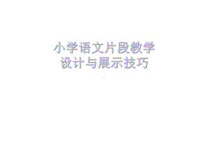 片段教学的设计与展示技巧课件.ppt