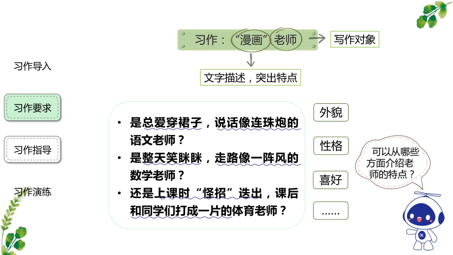 部编版五年级上语文《习作：“漫画”老师》第1课时优质示范课课件.pptx_第3页