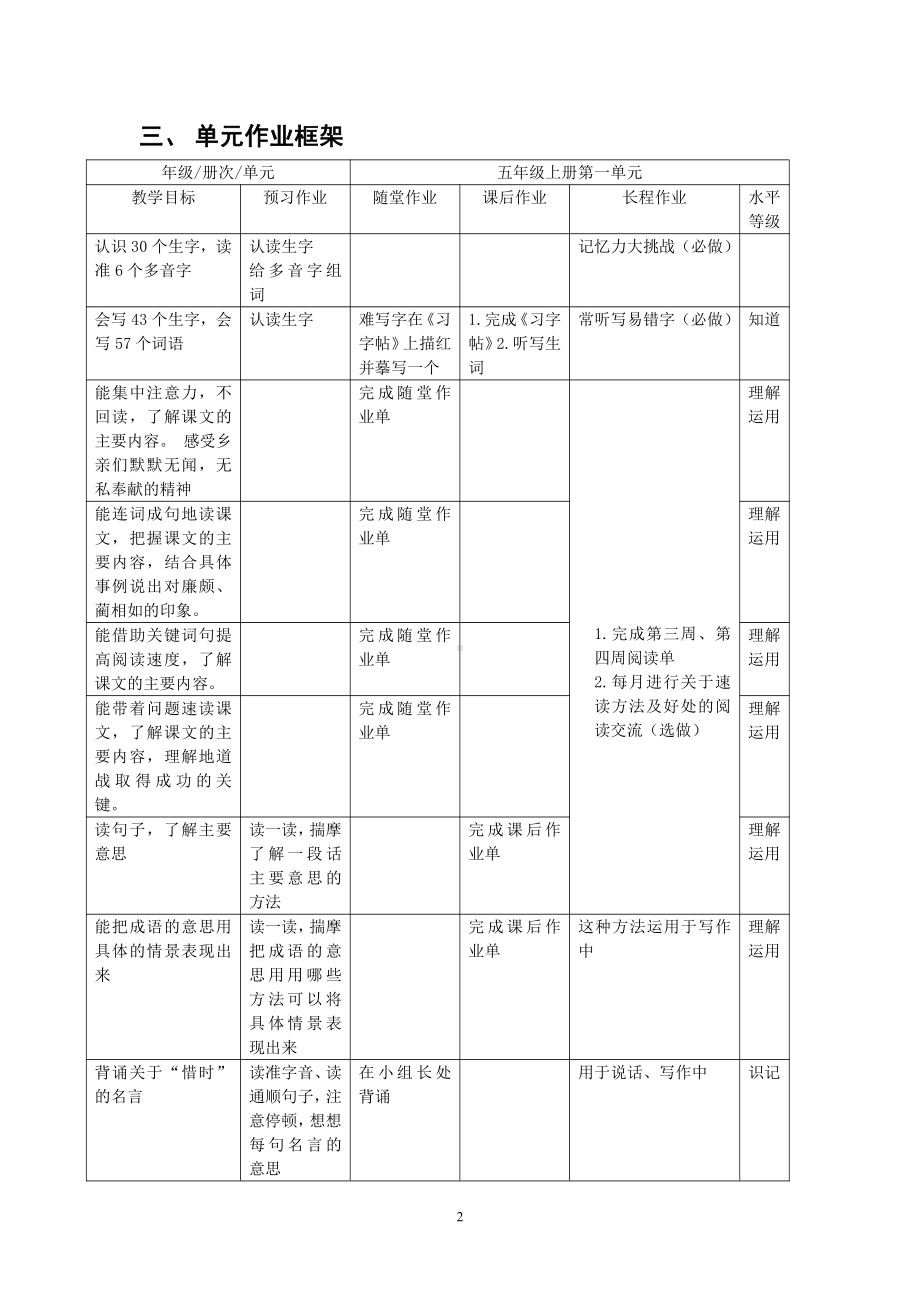 双减背景下（统编版语文）作业设计单：五年级上册第二单元.pdf_第2页