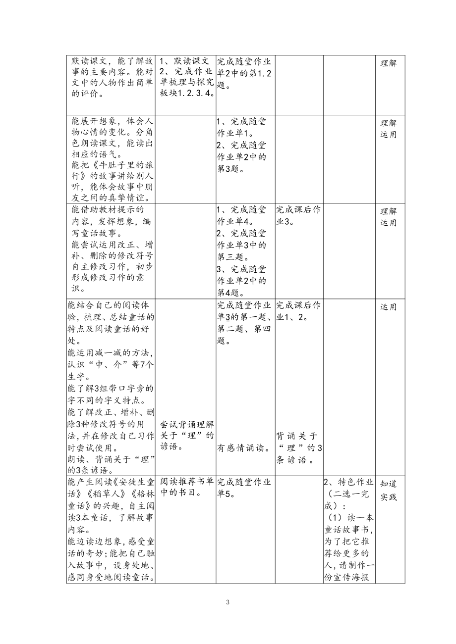 双减背景下（统编版语文）作业设计单：三年级上册第三单元.pdf_第3页