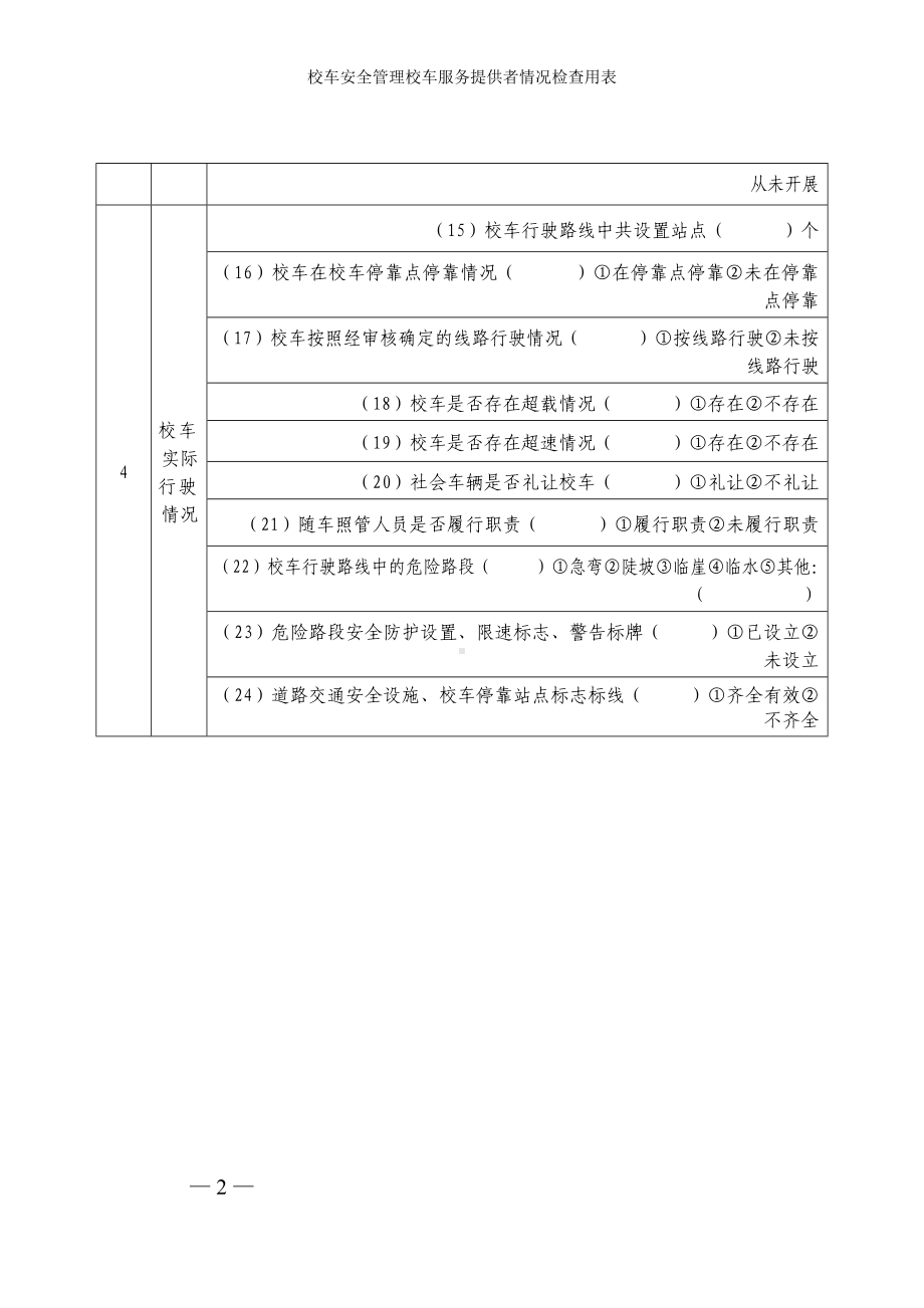 校车安全管理校车服务提供者情况检查用表参考模板范本.doc_第2页