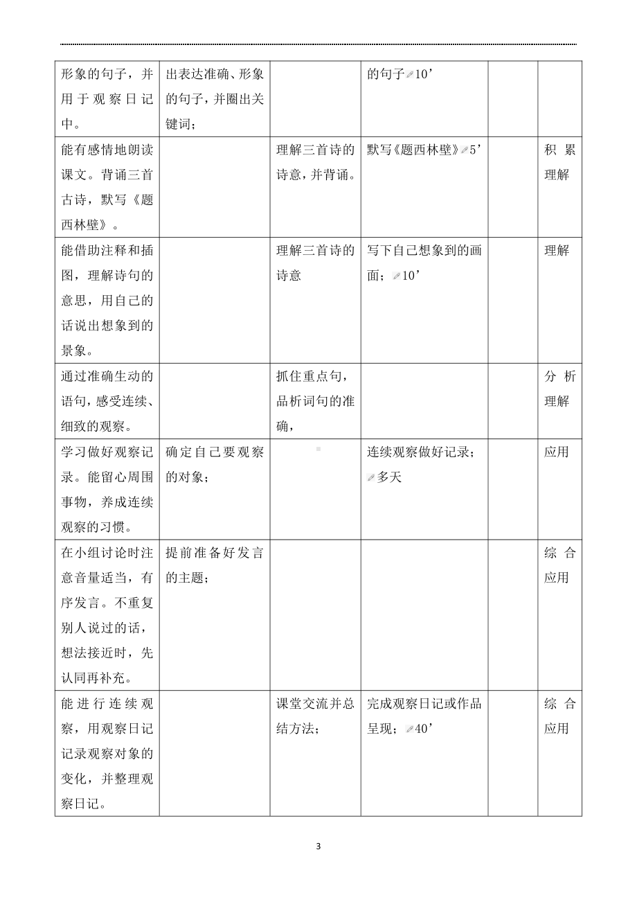 双减背景下（统编版语文）作业设计单：四年级上册第三单元.pdf_第3页