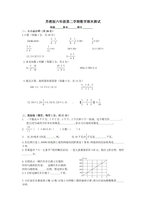 如东实验小学苏教版六年级数学下册小升初毕业考试卷及答案.doc