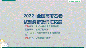 2022年全国高考英语乙卷卷解析及词汇拓展+课件+2023届高考英语复习.pptx